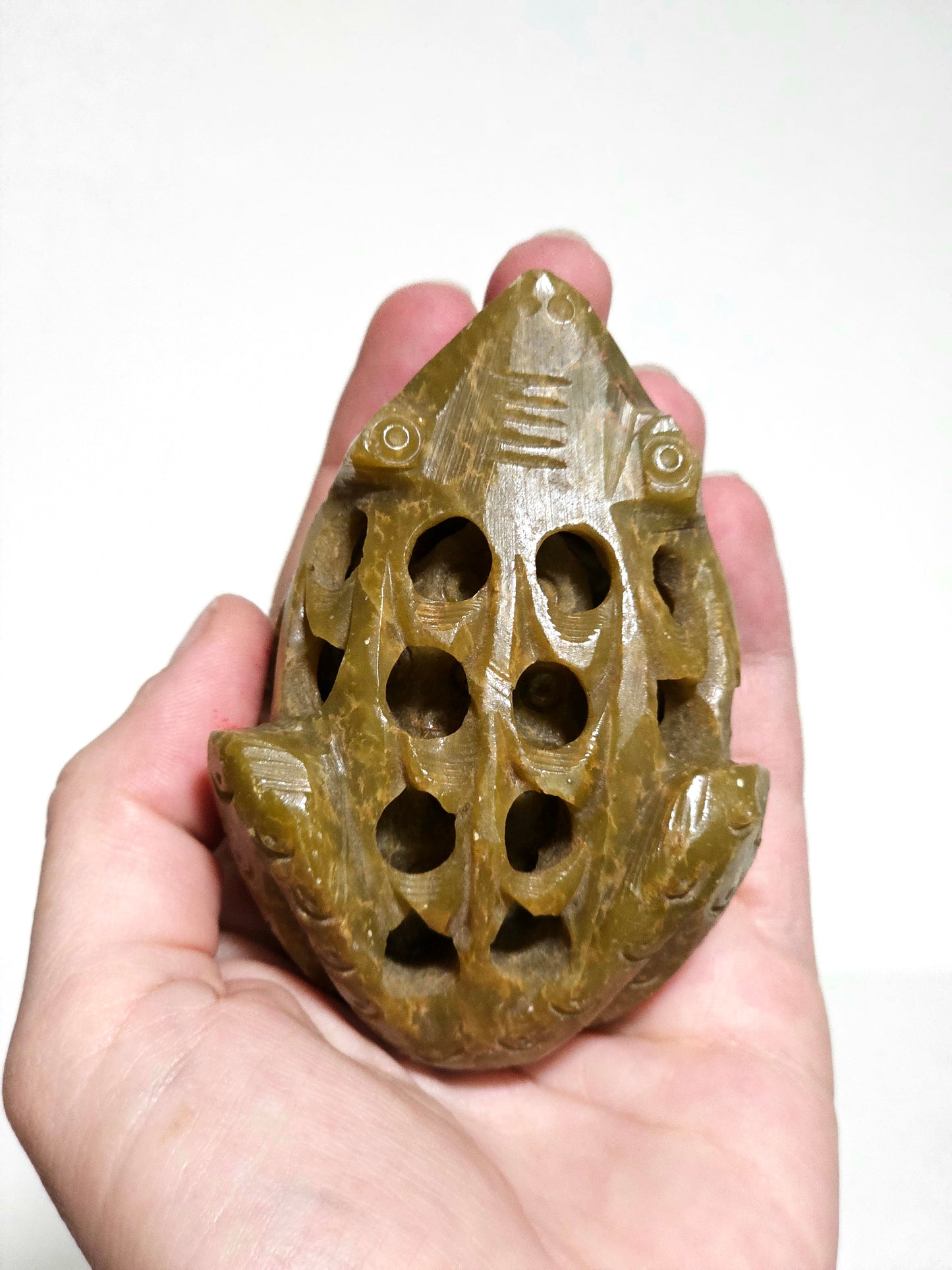 Double Soapstone Frog