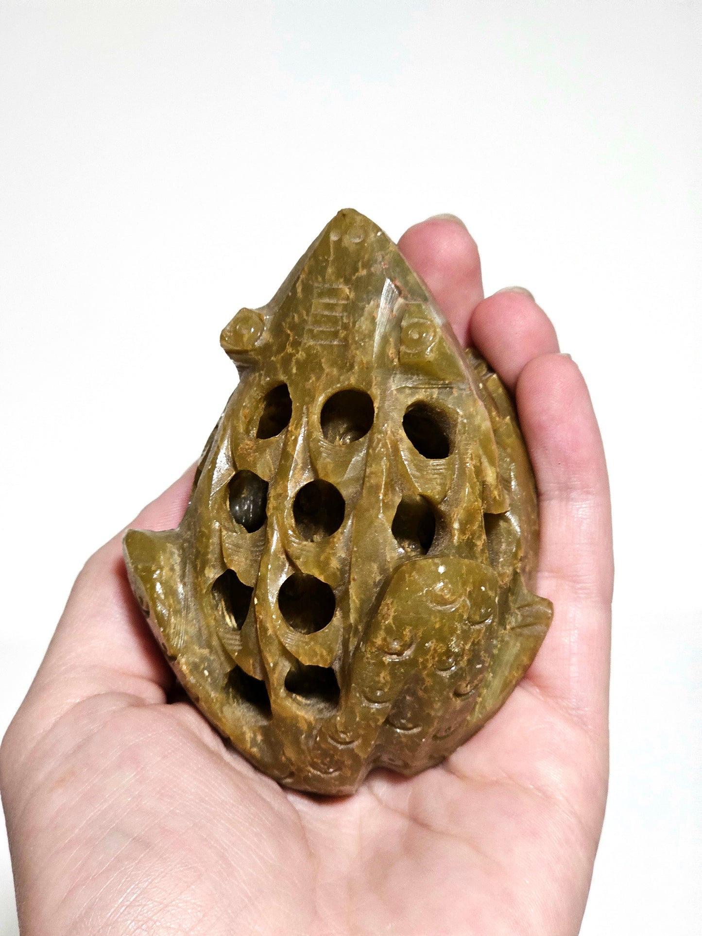 Double Soapstone Frog