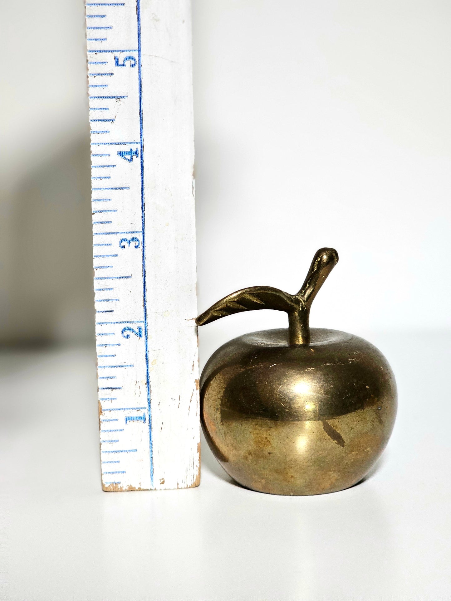Stemmed Brass Apple Bell with Leaf