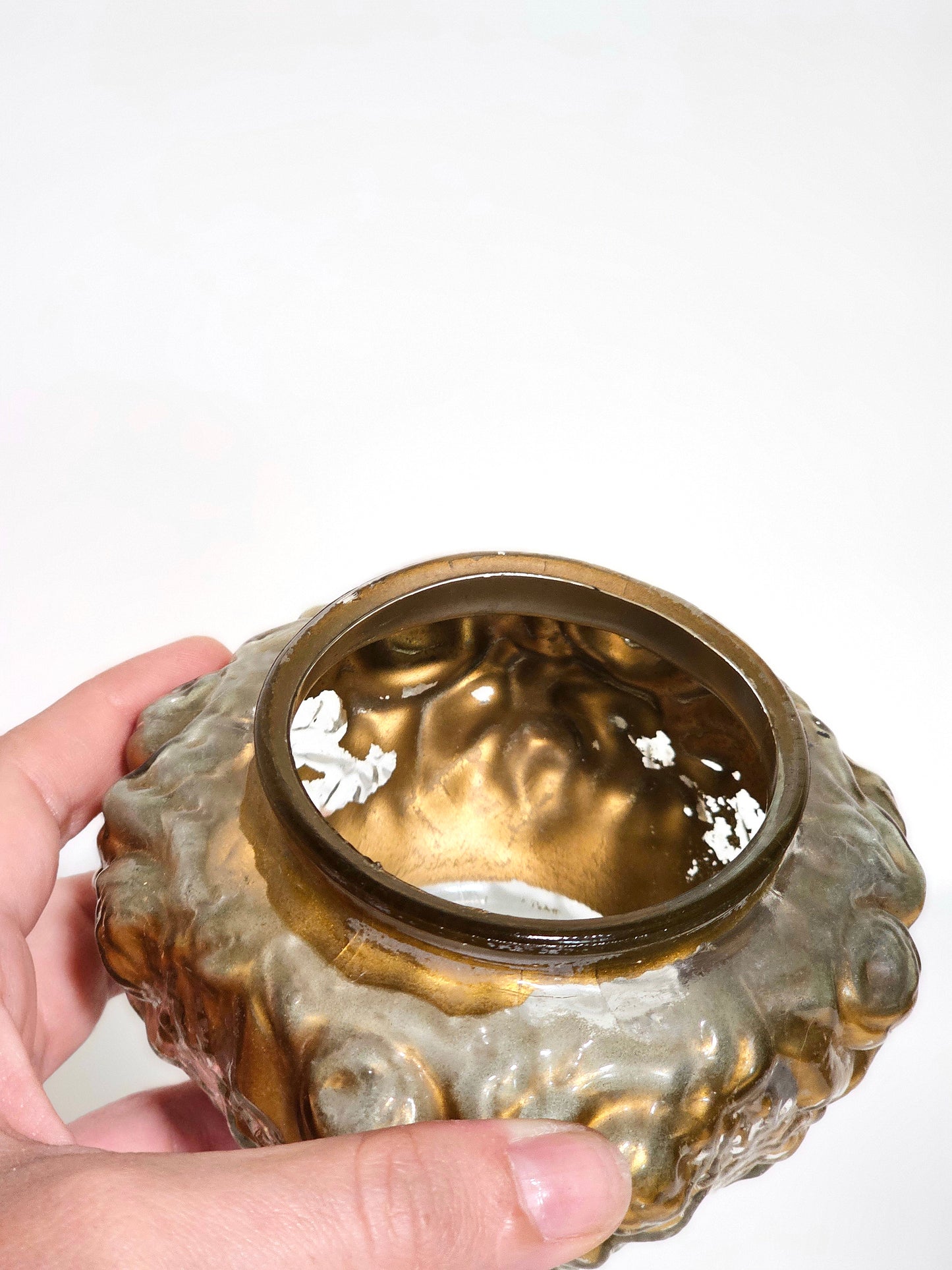 Married Antique Goofus Glass Vanity Box