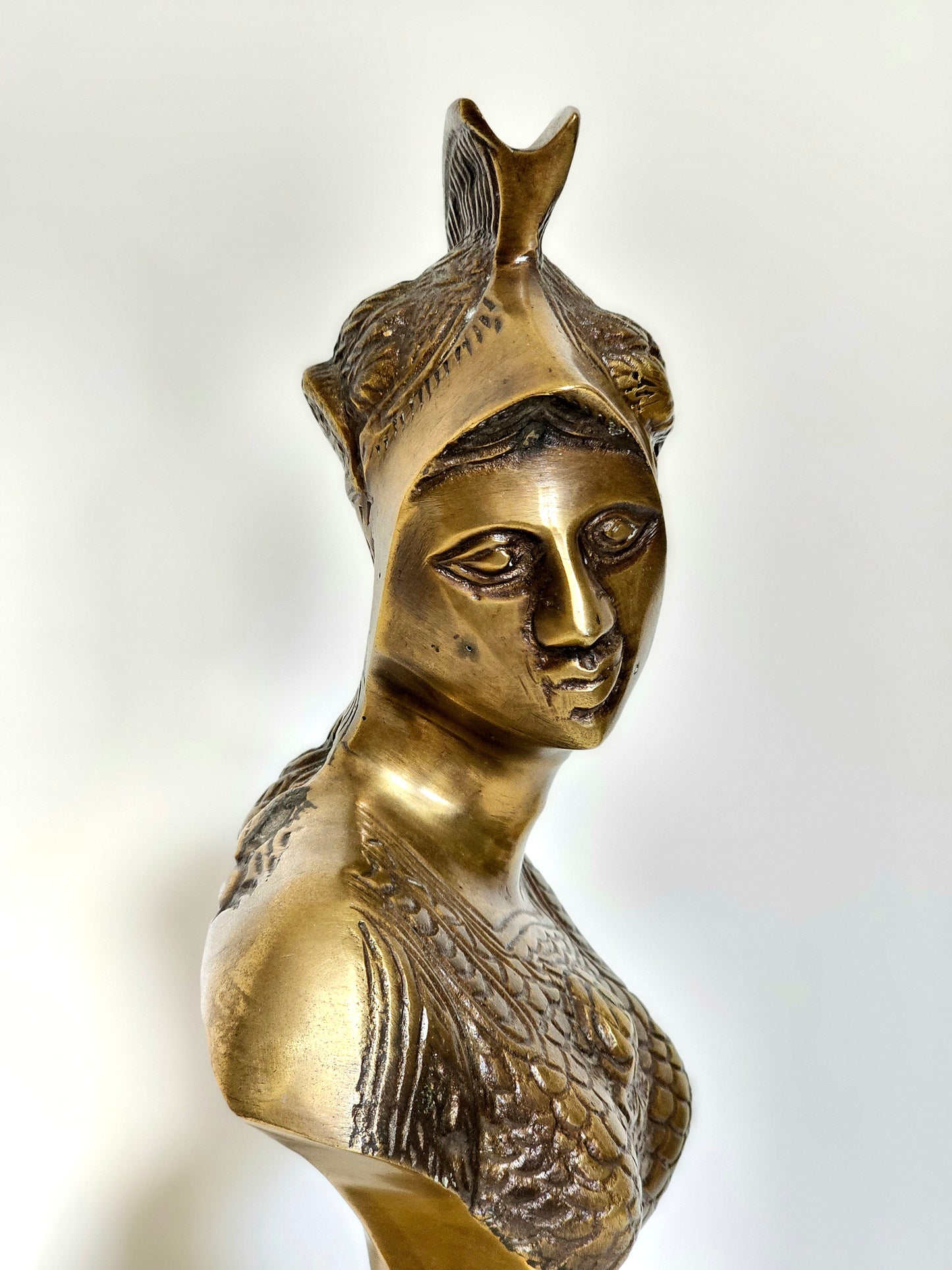 Heavy Brass Athena Pedestal Bust