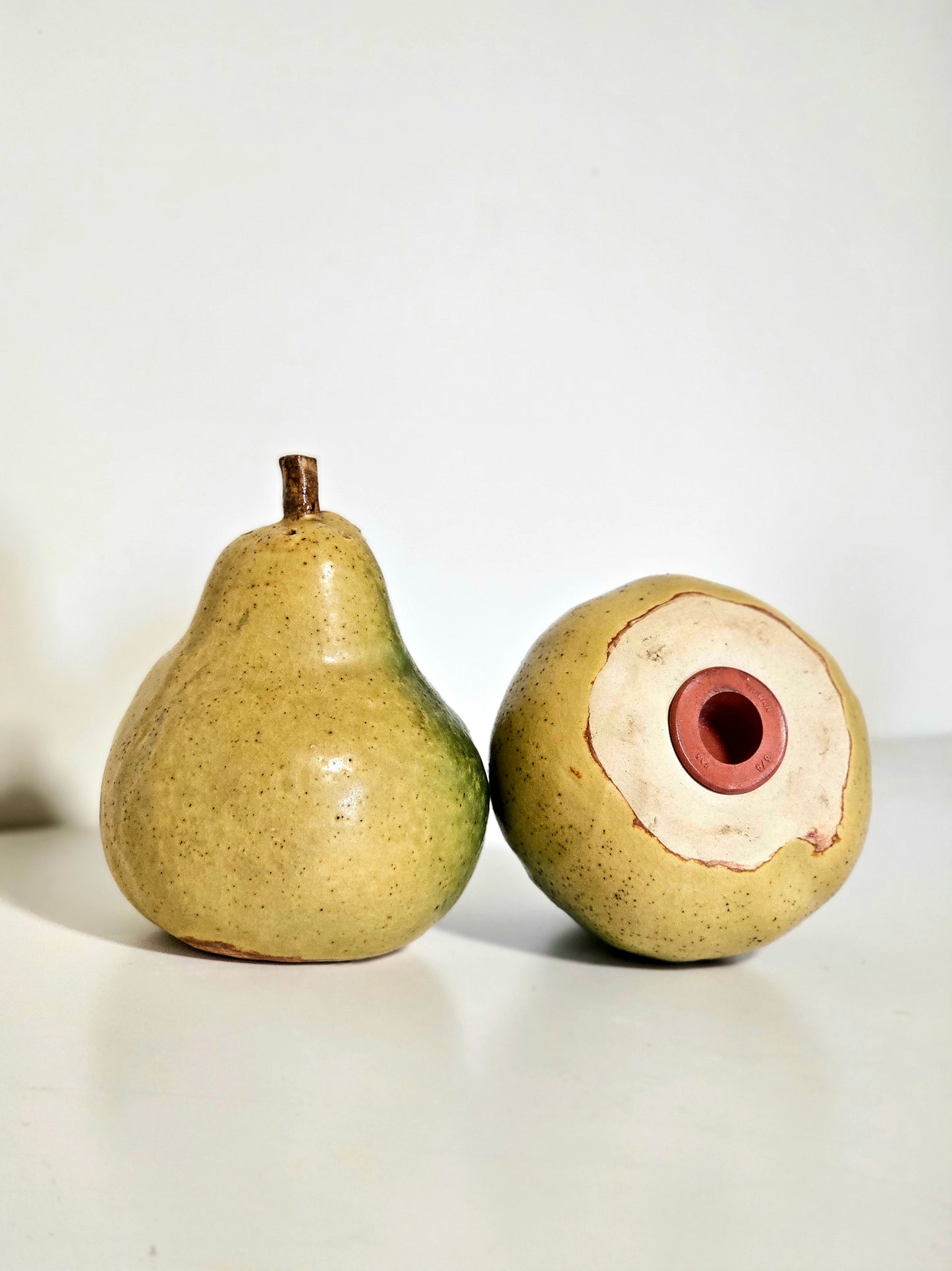 Patricia Garrett Pottery Speckled Pear Salt & Pepper