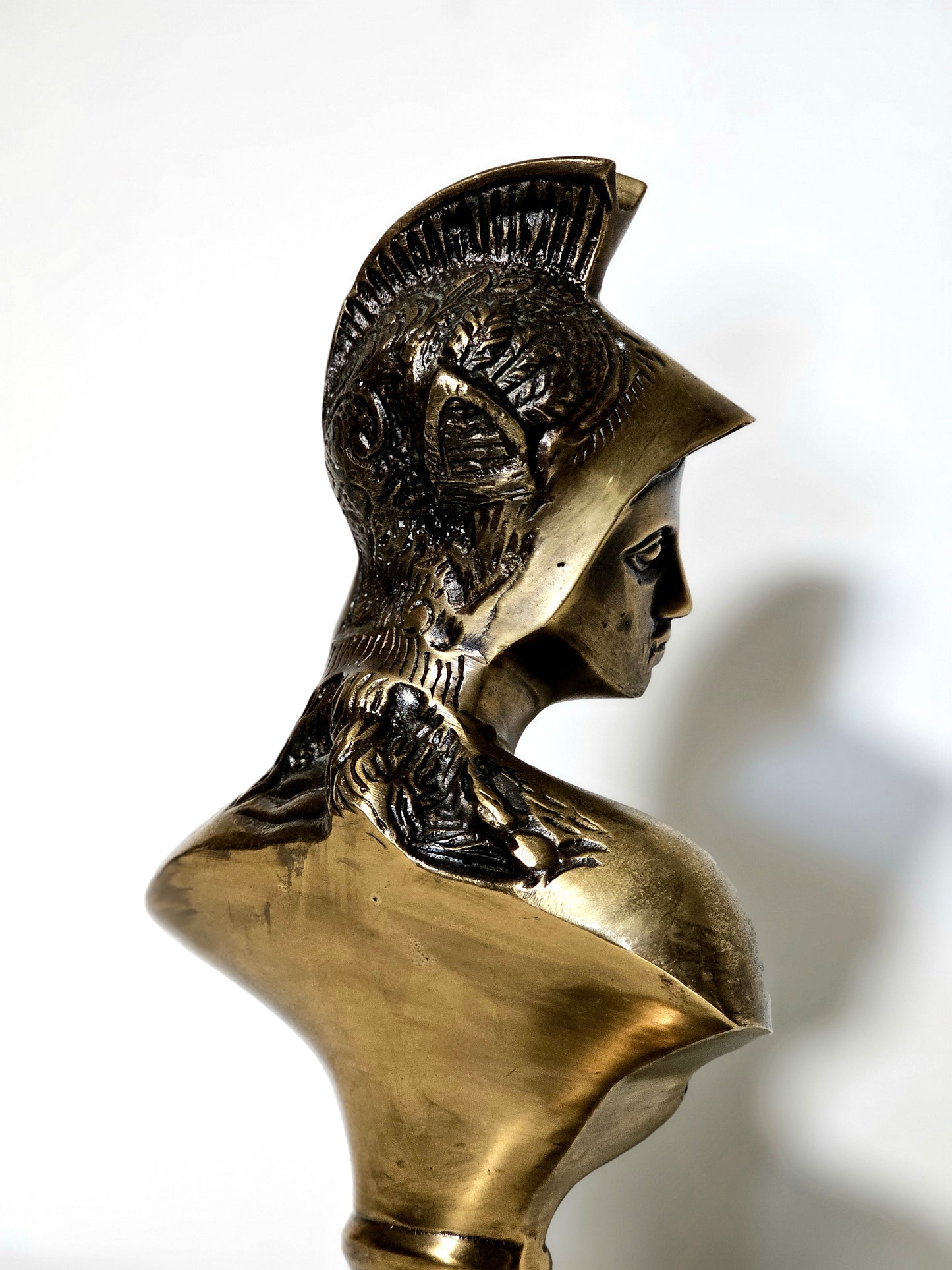 Heavy Brass Athena Pedestal Bust