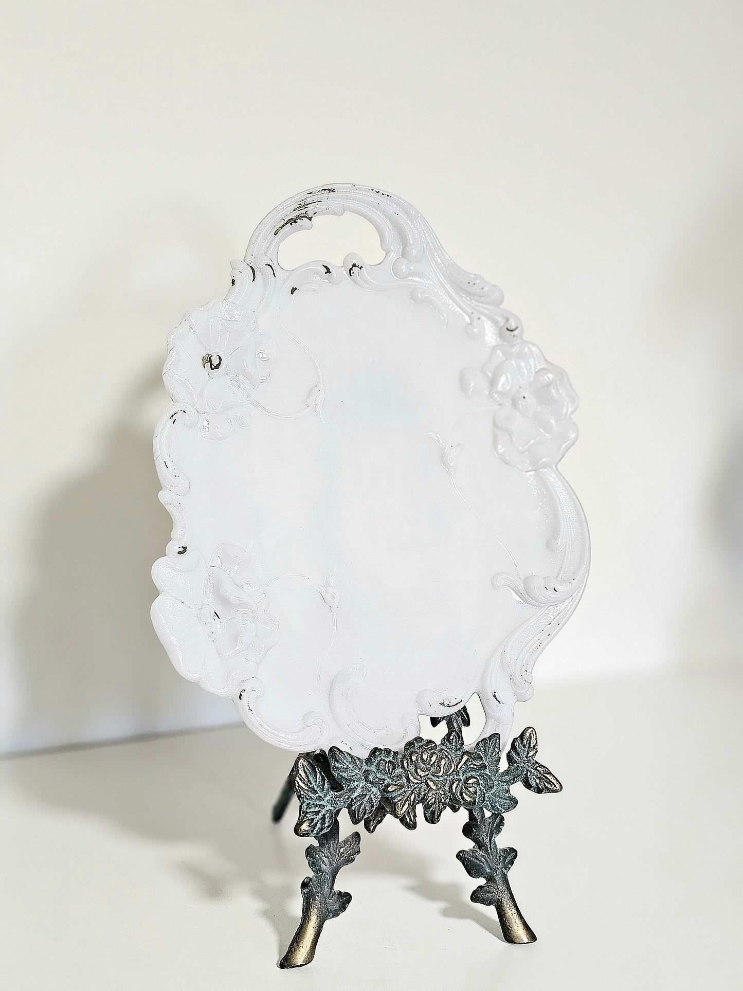 Antique Victorian Milk Glass Dresser Dish