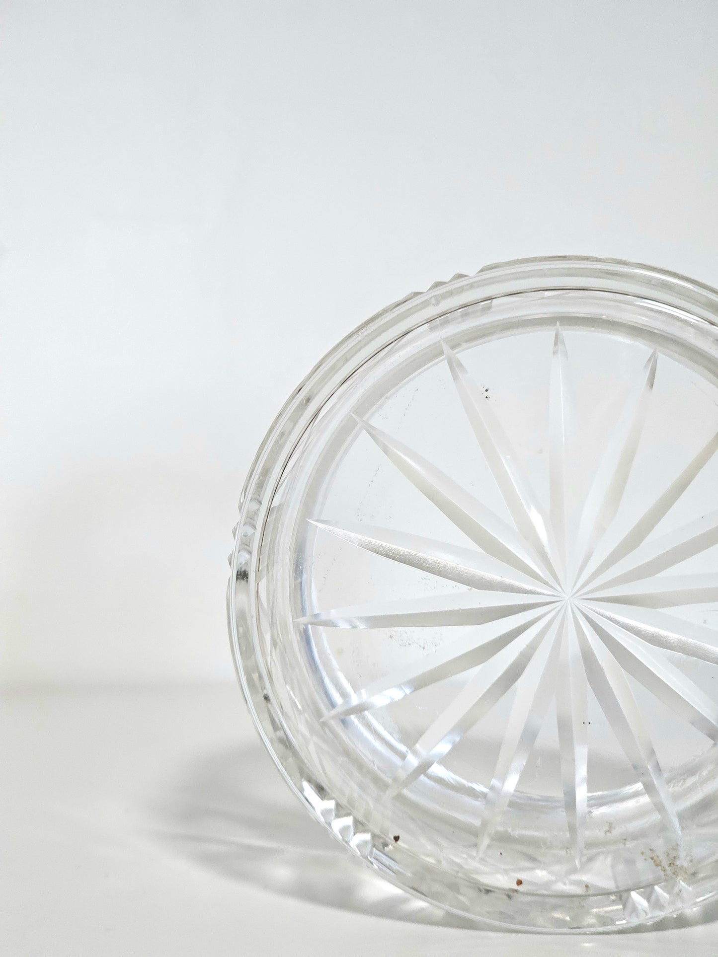 Cut Glass Lipped Lid Vanity Box