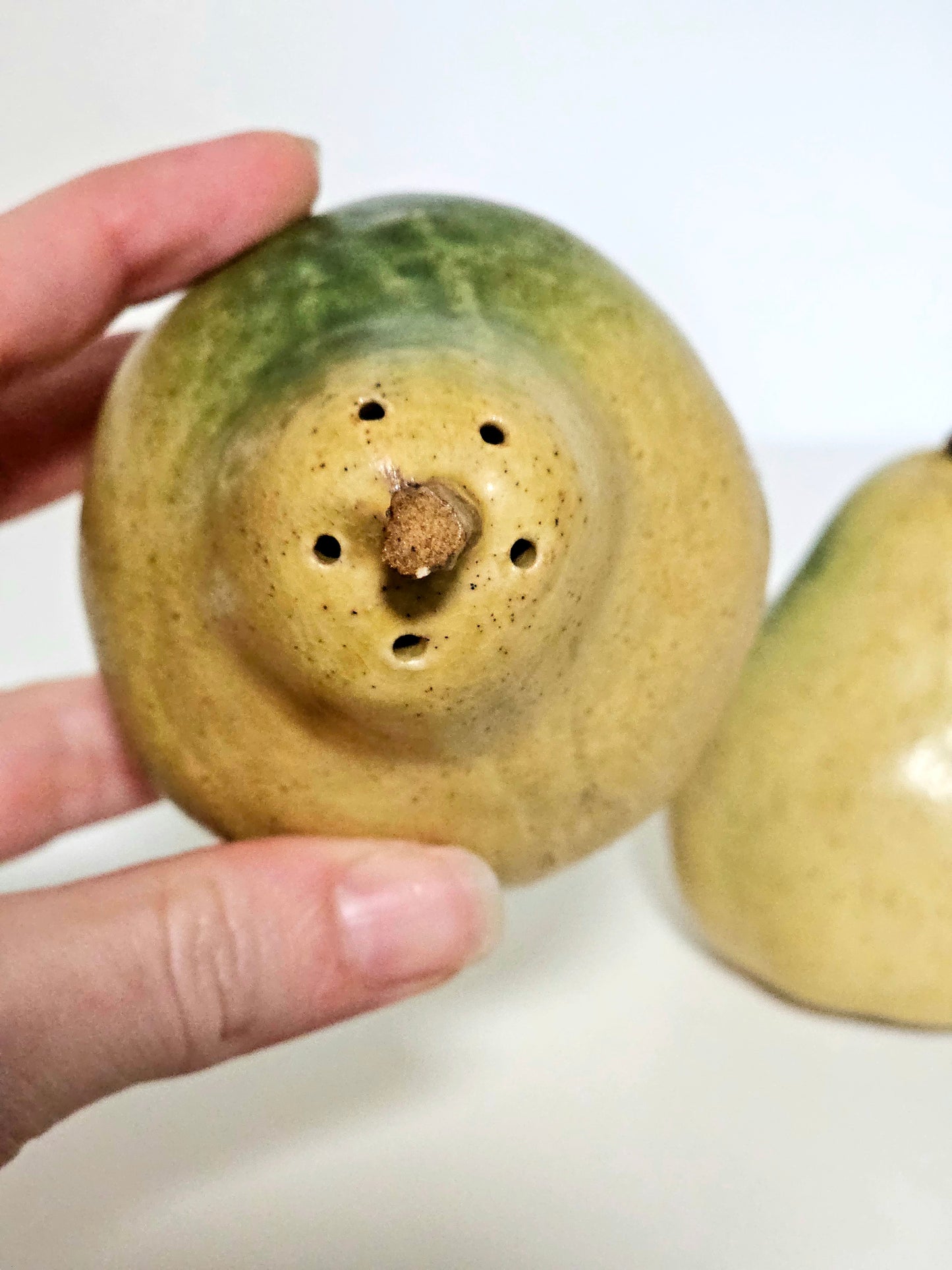 Patricia Garrett Pottery Speckled Pear Salt & Pepper