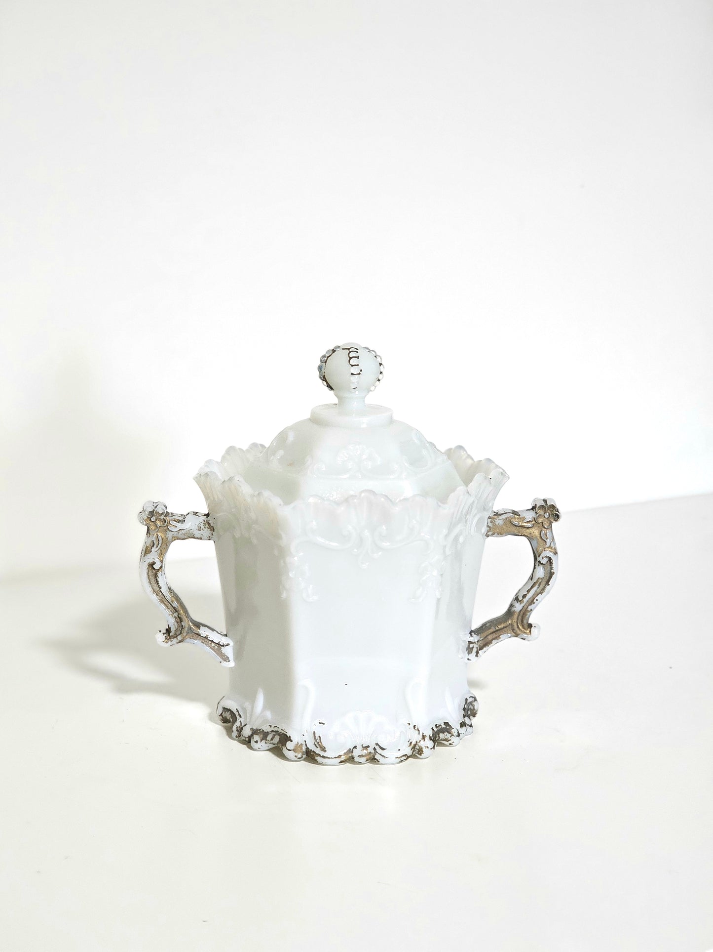 Antique Westmoreland Milk Glass Sugar Bowl