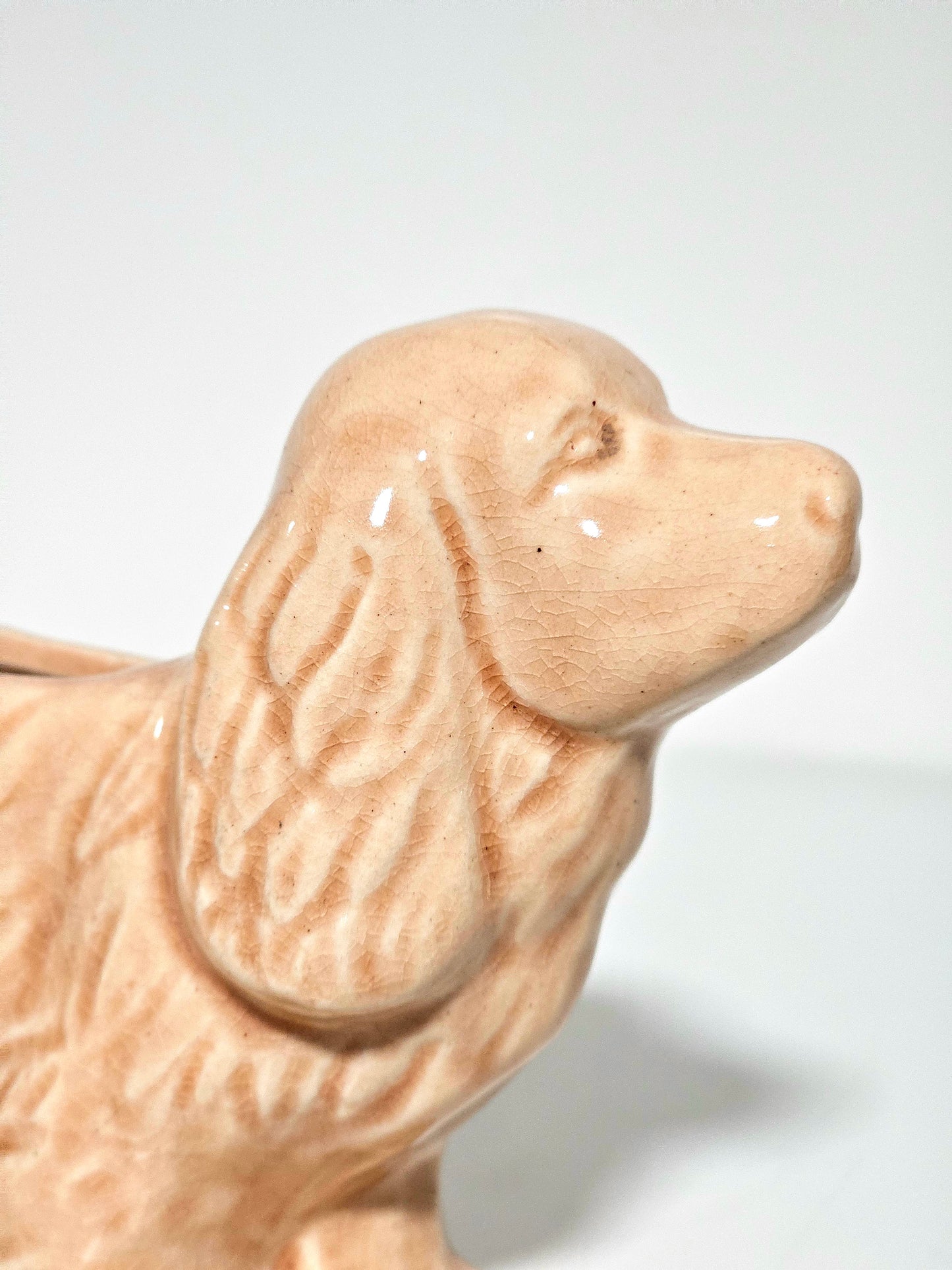 Early American Pottery Ceramic Cocker Spaniel Planter