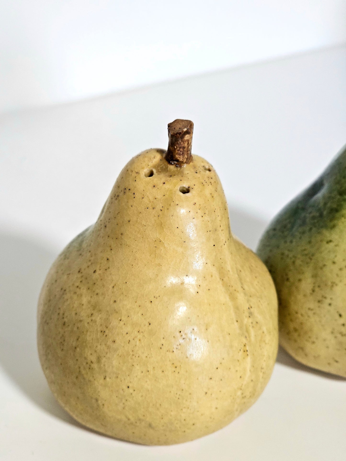 Patricia Garrett Pottery Speckled Pear Salt & Pepper