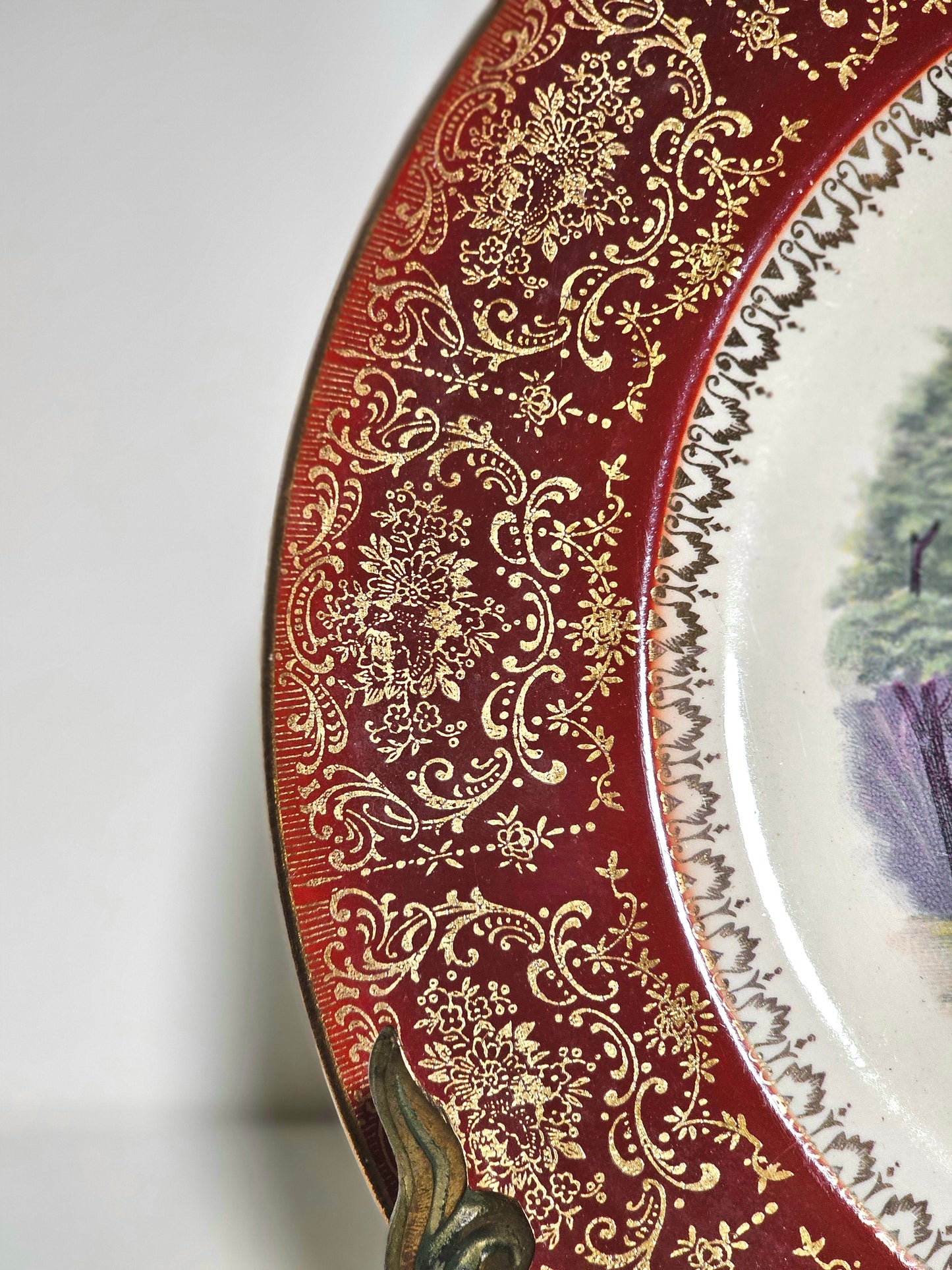 Imperial Salem 23k Gold Burgundy Plates