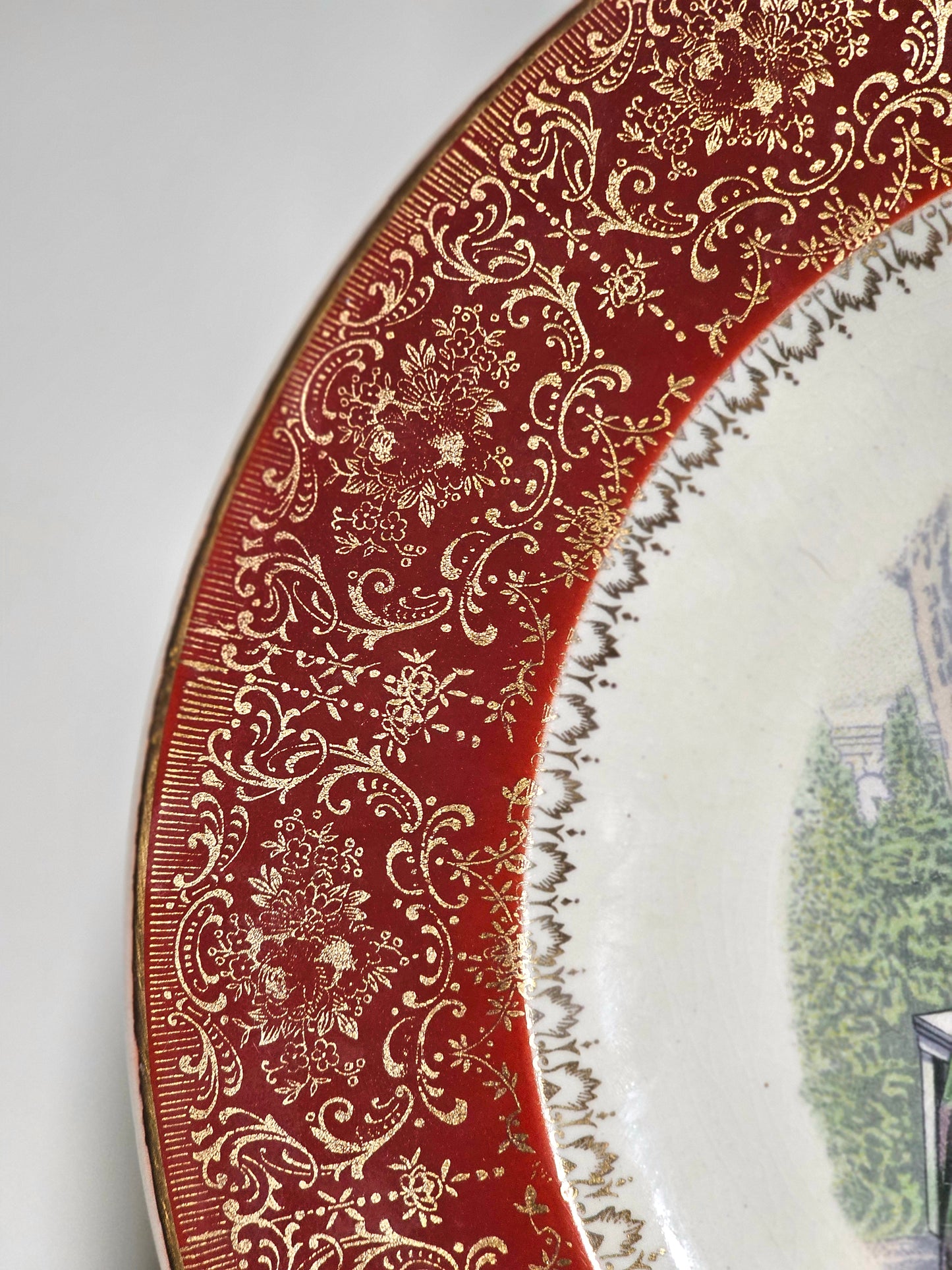 Imperial Salem 23k Gold Burgundy Plates