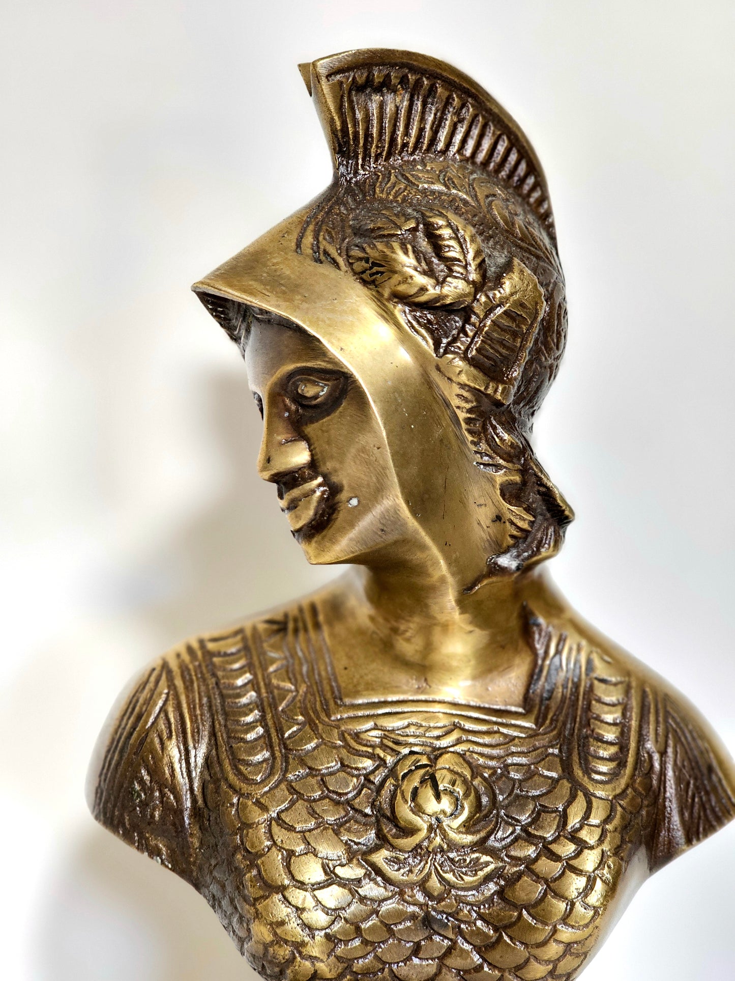 Heavy Brass Athena Pedestal Bust