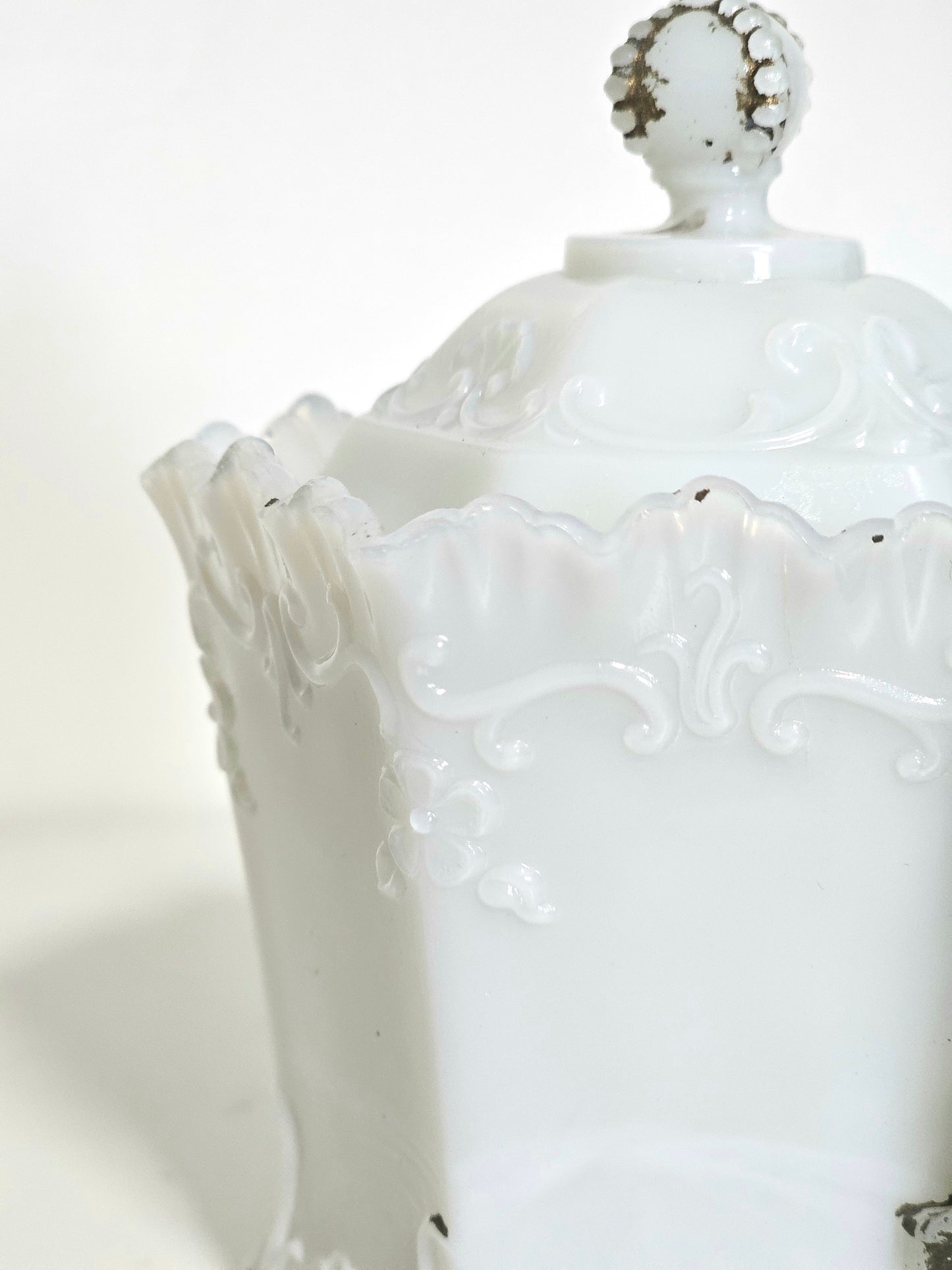 Antique Westmoreland Milk Glass Sugar Bowl