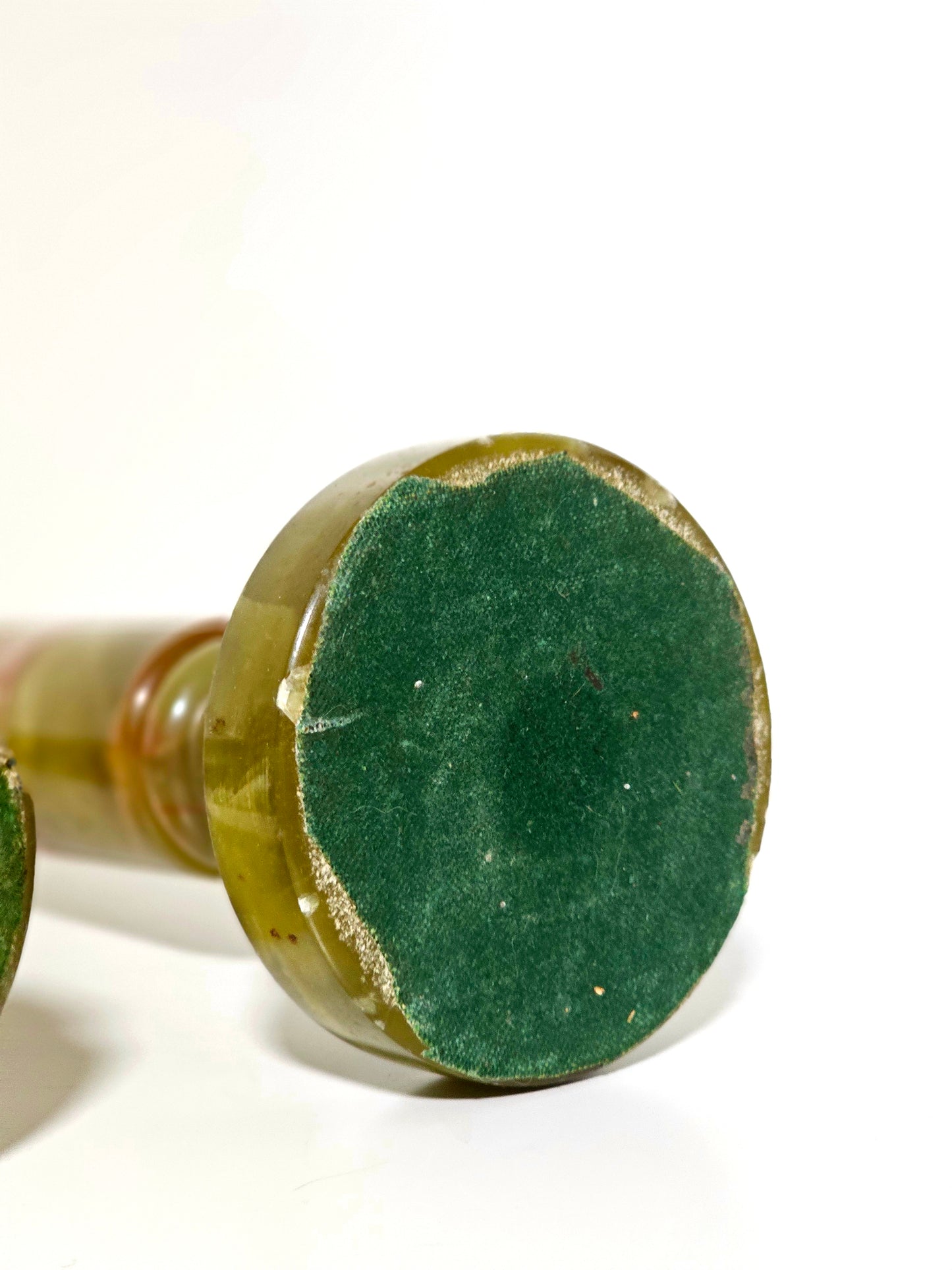 Green Onyx & Marble Stacked Candlesticks