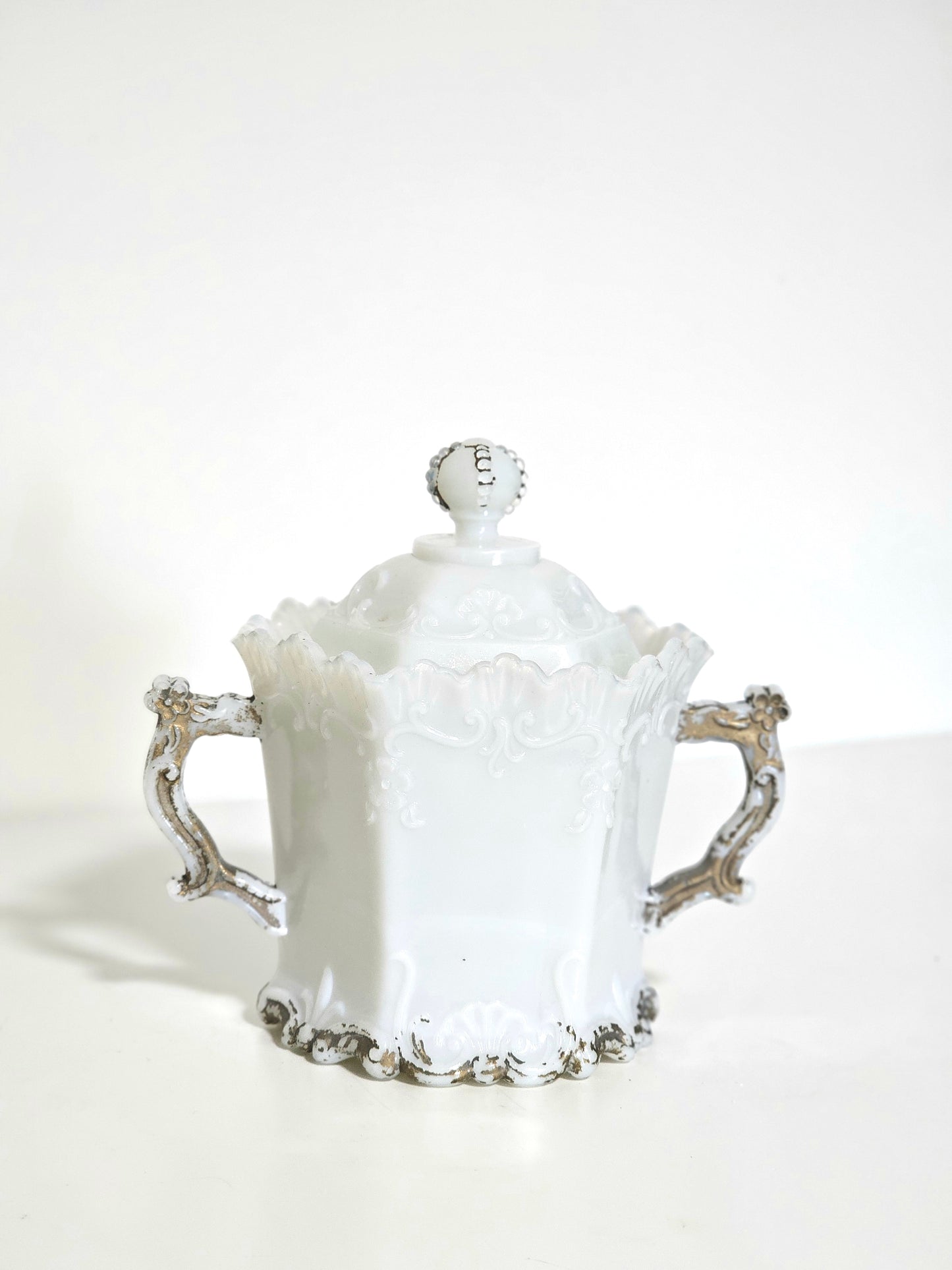 Antique Westmoreland Milk Glass Sugar Bowl