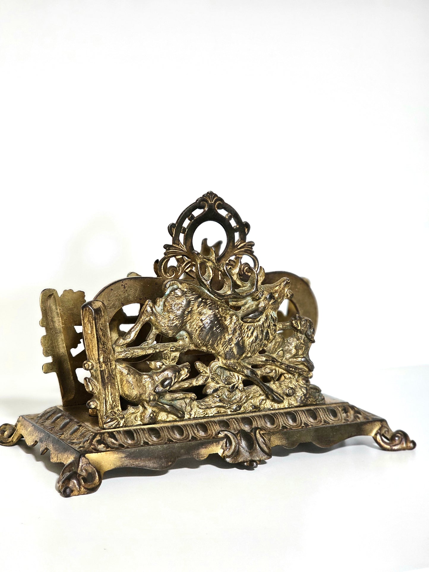 1890 Bradley & Hubbard Brass Letter Rack