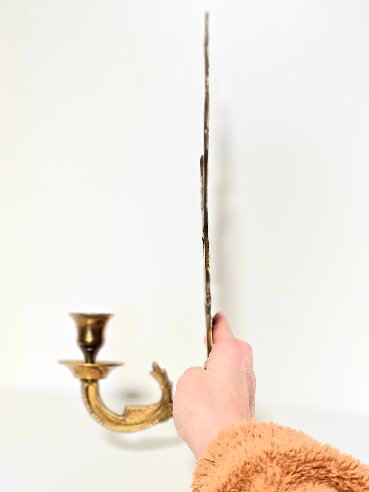 Vintage Brass Ornate Wall Sconce