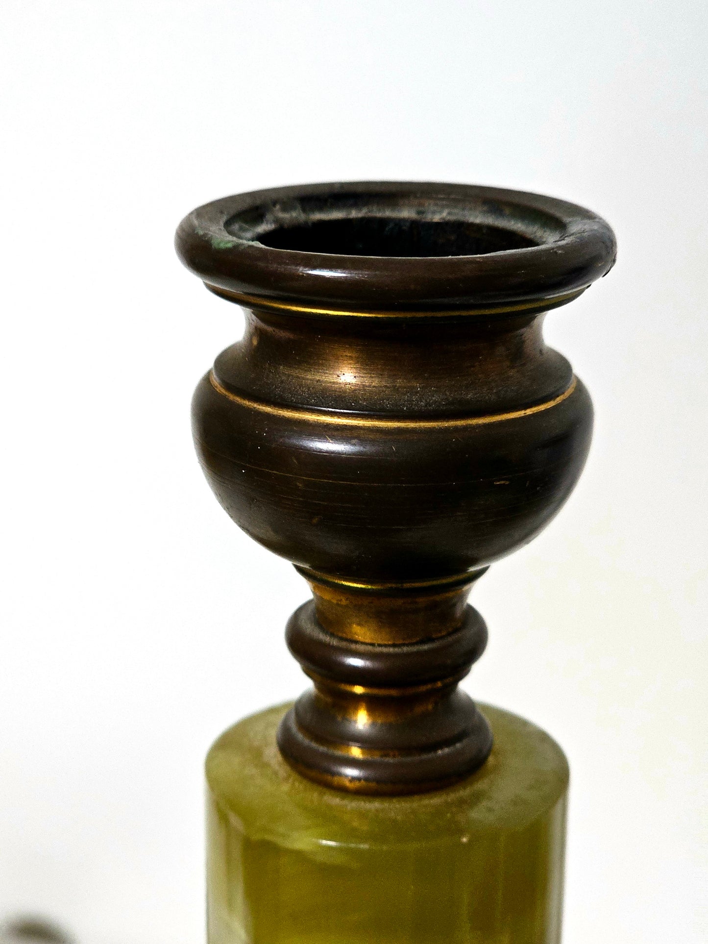 Green Onyx & Marble Stacked Candlesticks