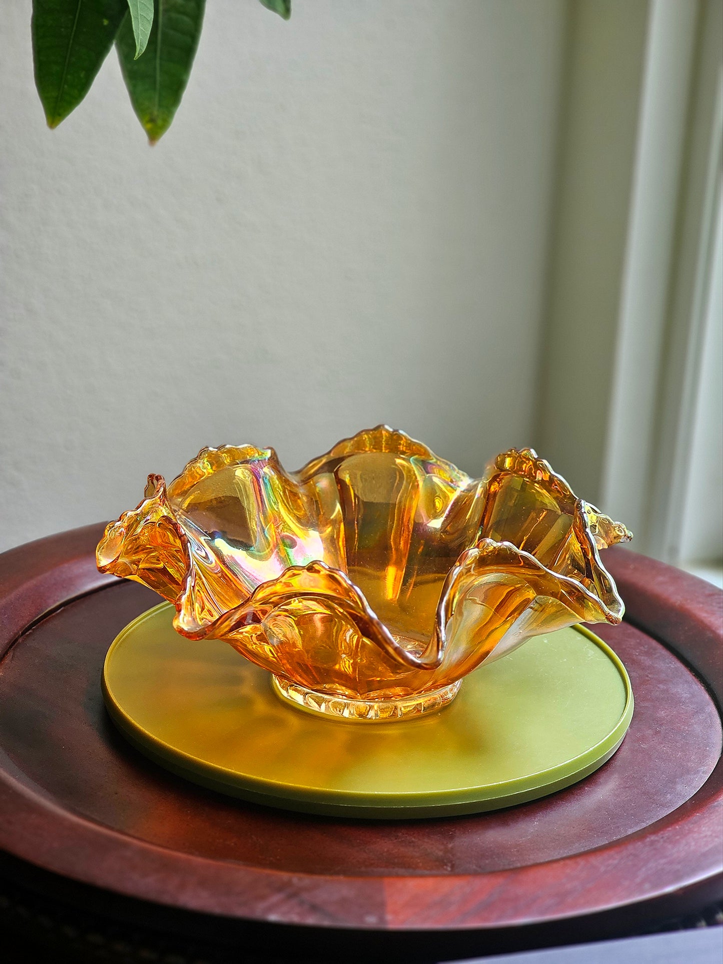 Imperial Crimped Berry Carnival Glass Bowl c. 1904