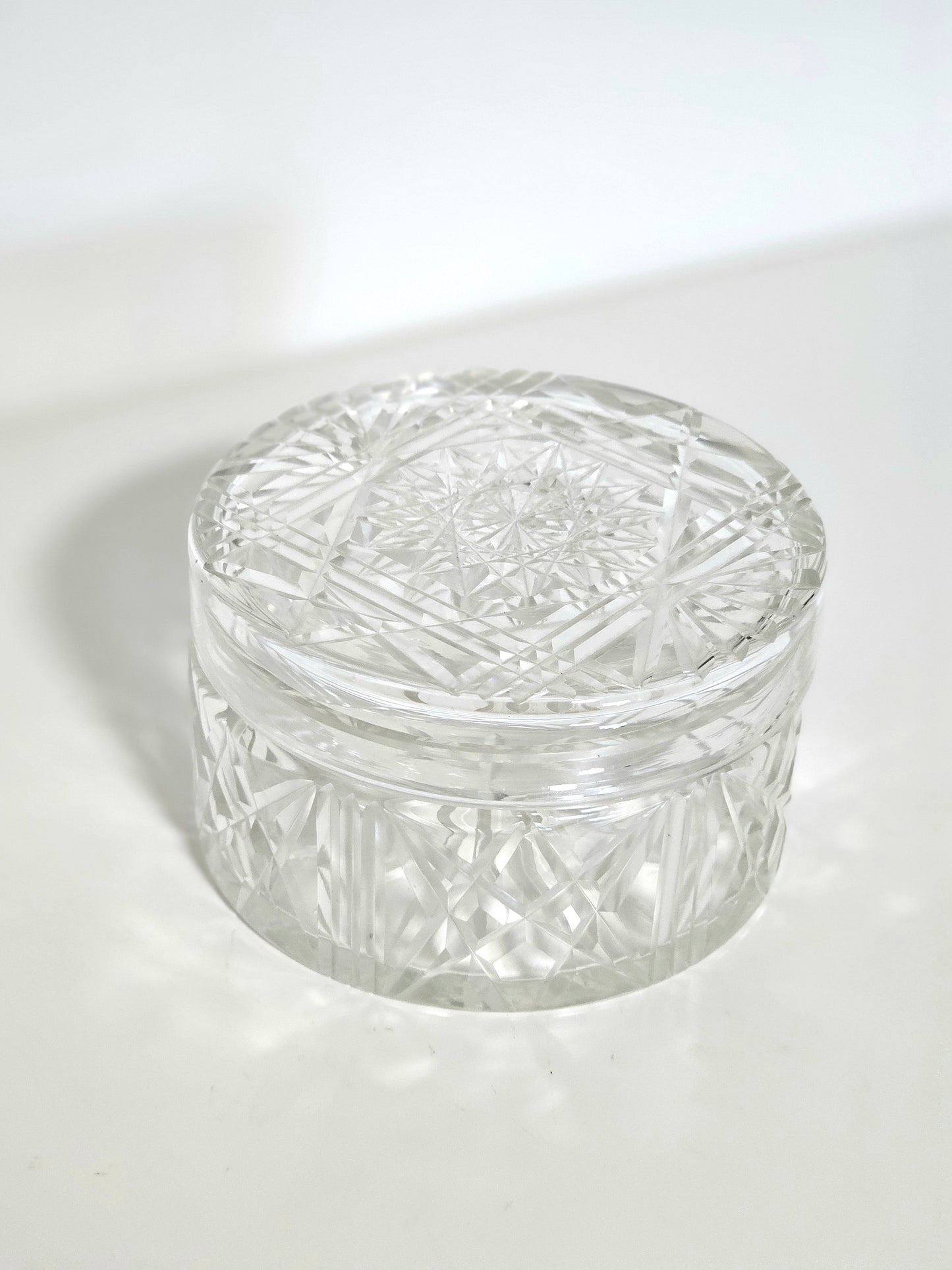 Cut Glass Lipped Lid Vanity Box