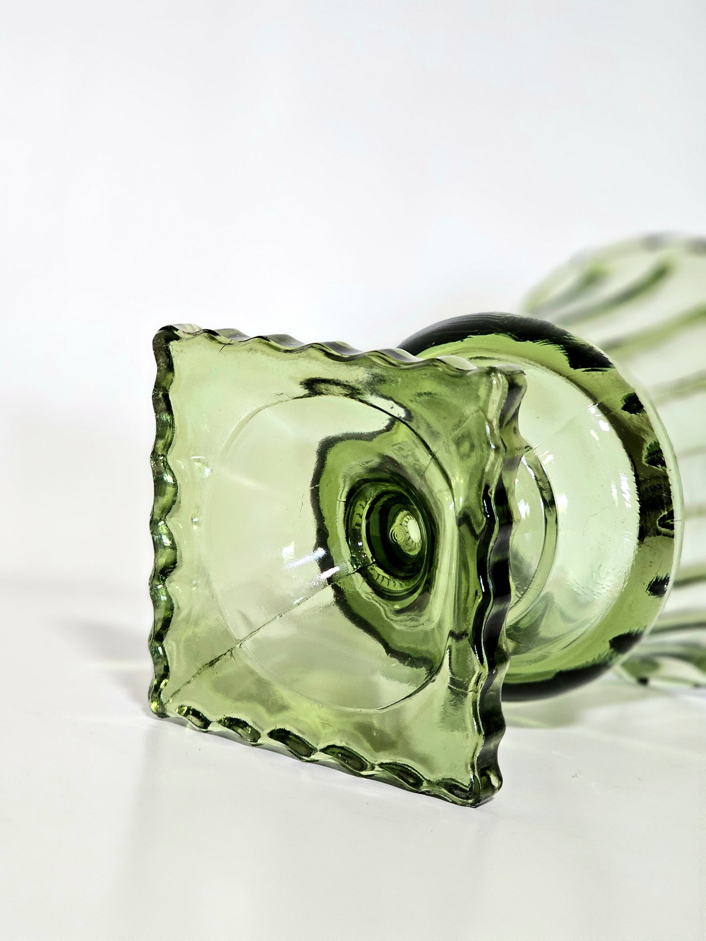 Hazel Atlas Avacado Pedestal Vase