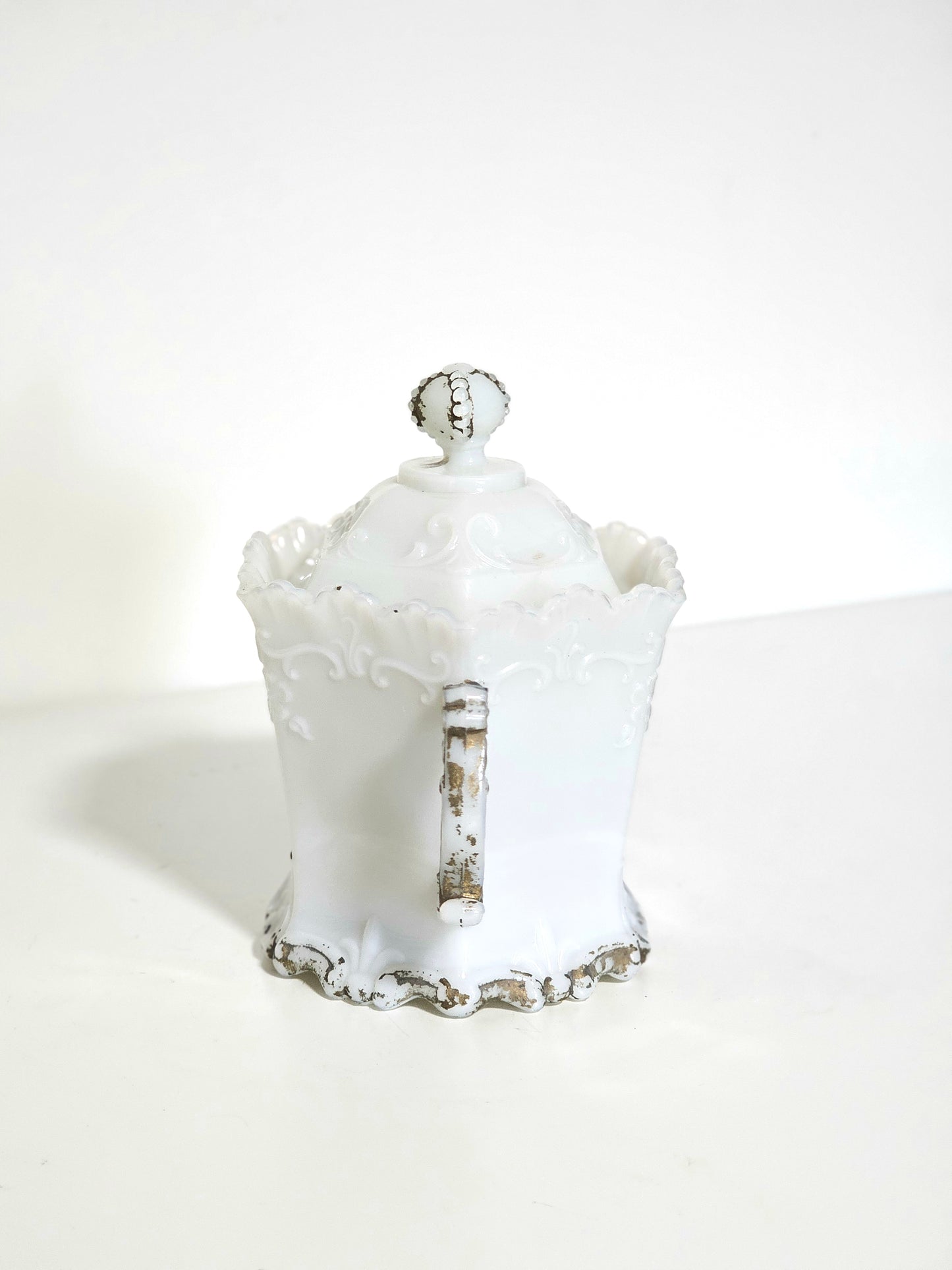 Antique Westmoreland Milk Glass Sugar Bowl