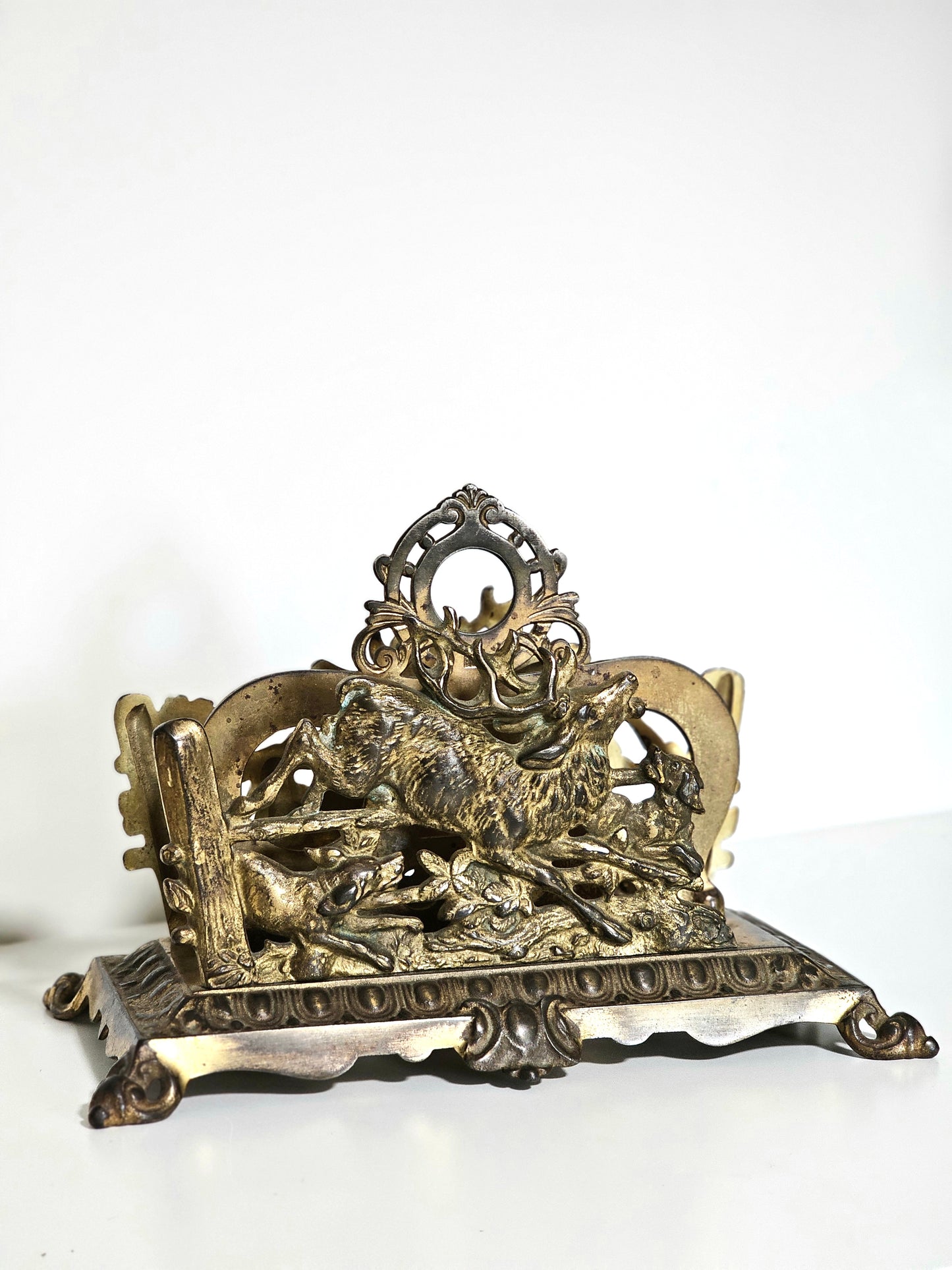 1890 Bradley & Hubbard Brass Letter Rack