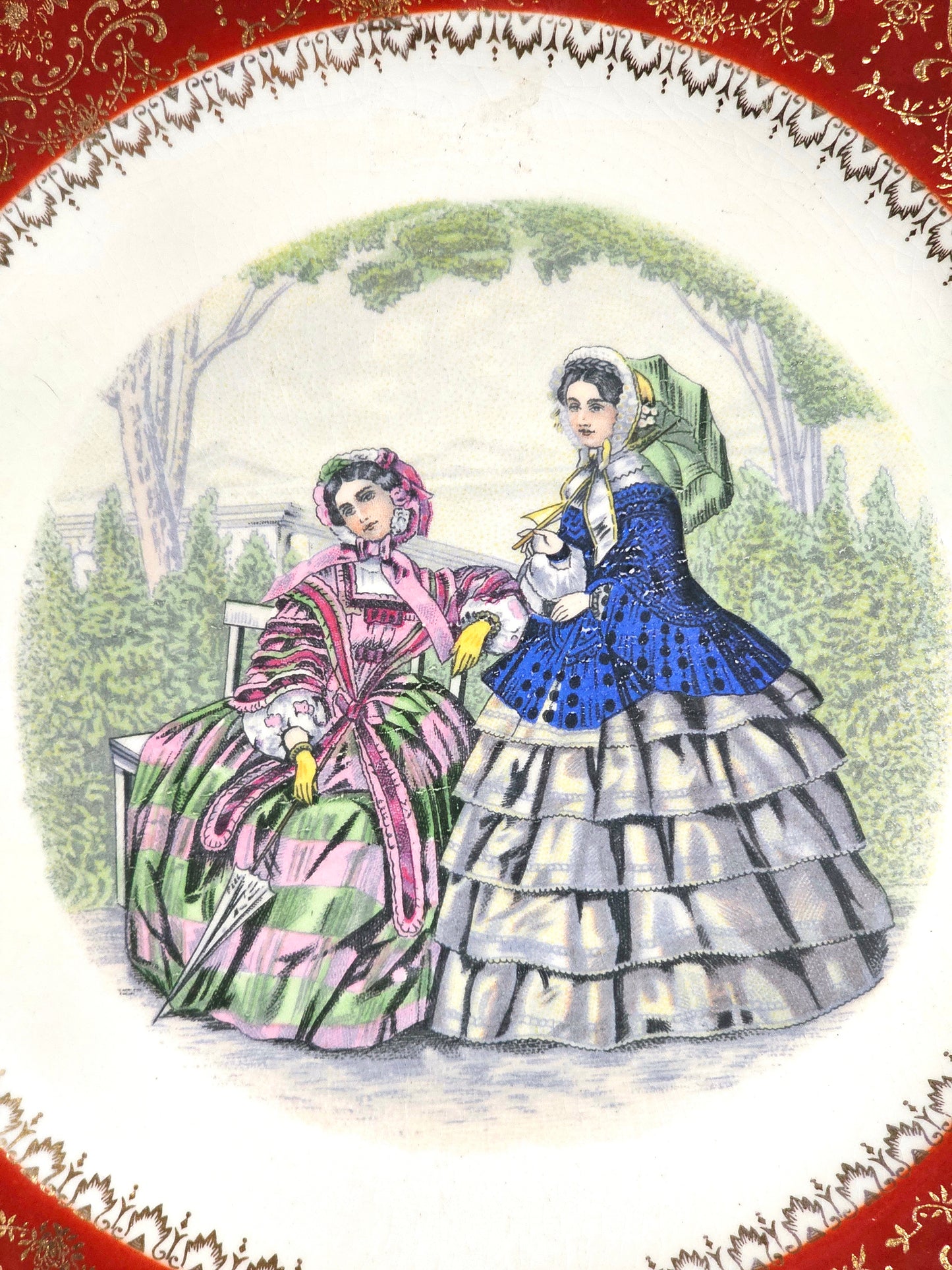 Imperial Salem 23k Gold Burgundy Plates