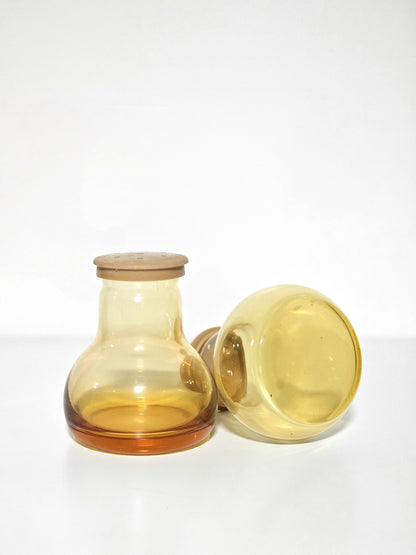 Amber Glass Salt & Pepper Shaker Set