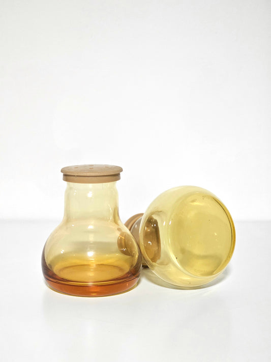 Amber Glass Salt & Pepper Shaker Set