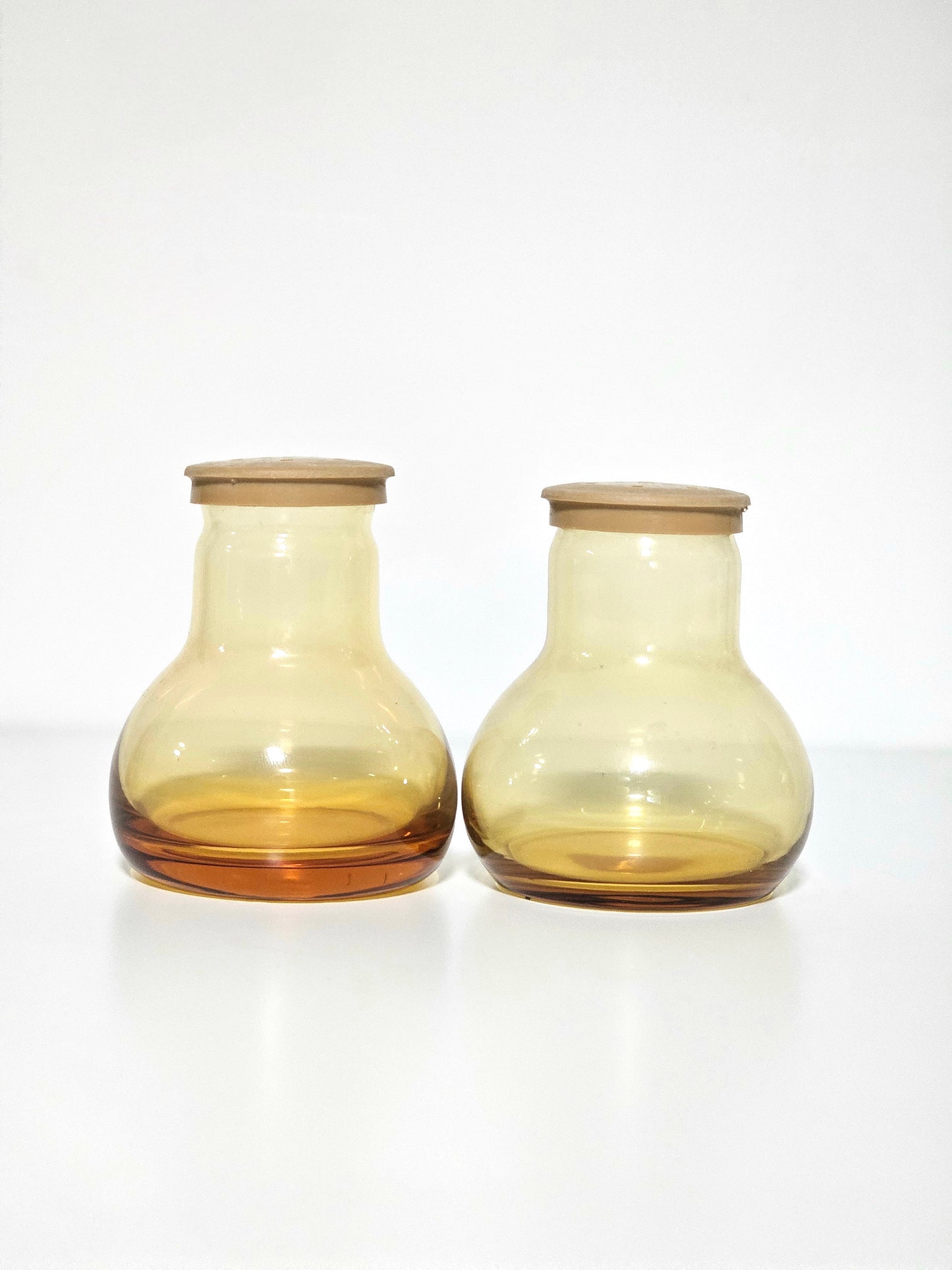 Amber Glass Salt & Pepper Shaker Set