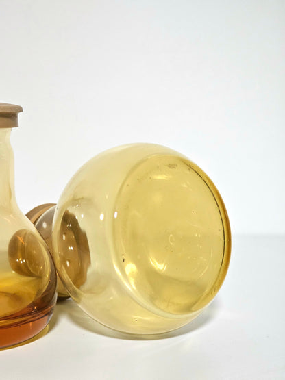 Amber Glass Salt & Pepper Shaker Set