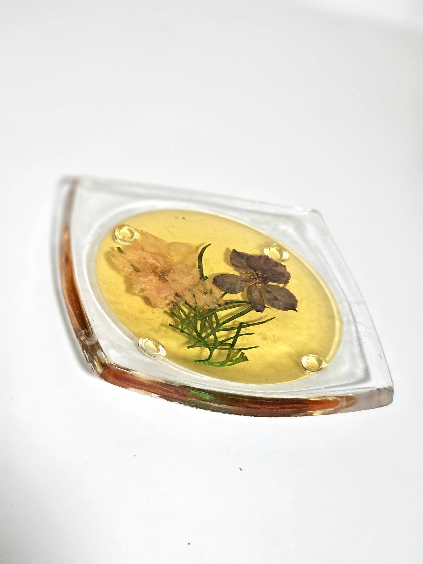 Lucite Dried Flower Coaster