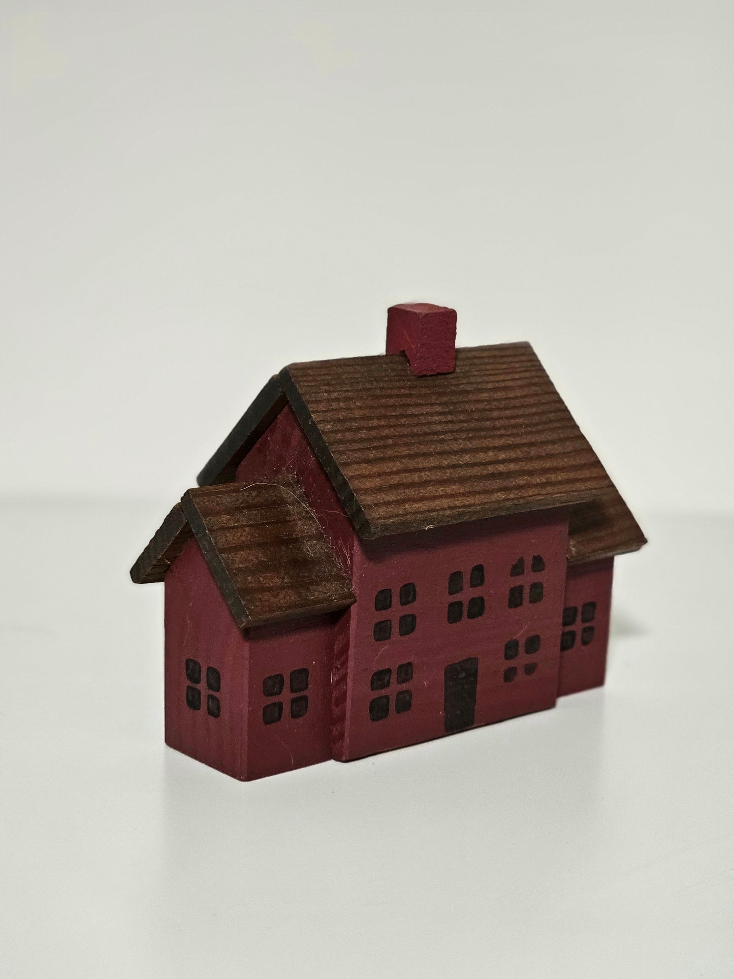 Vintage Folk Art Block Schoolhouse