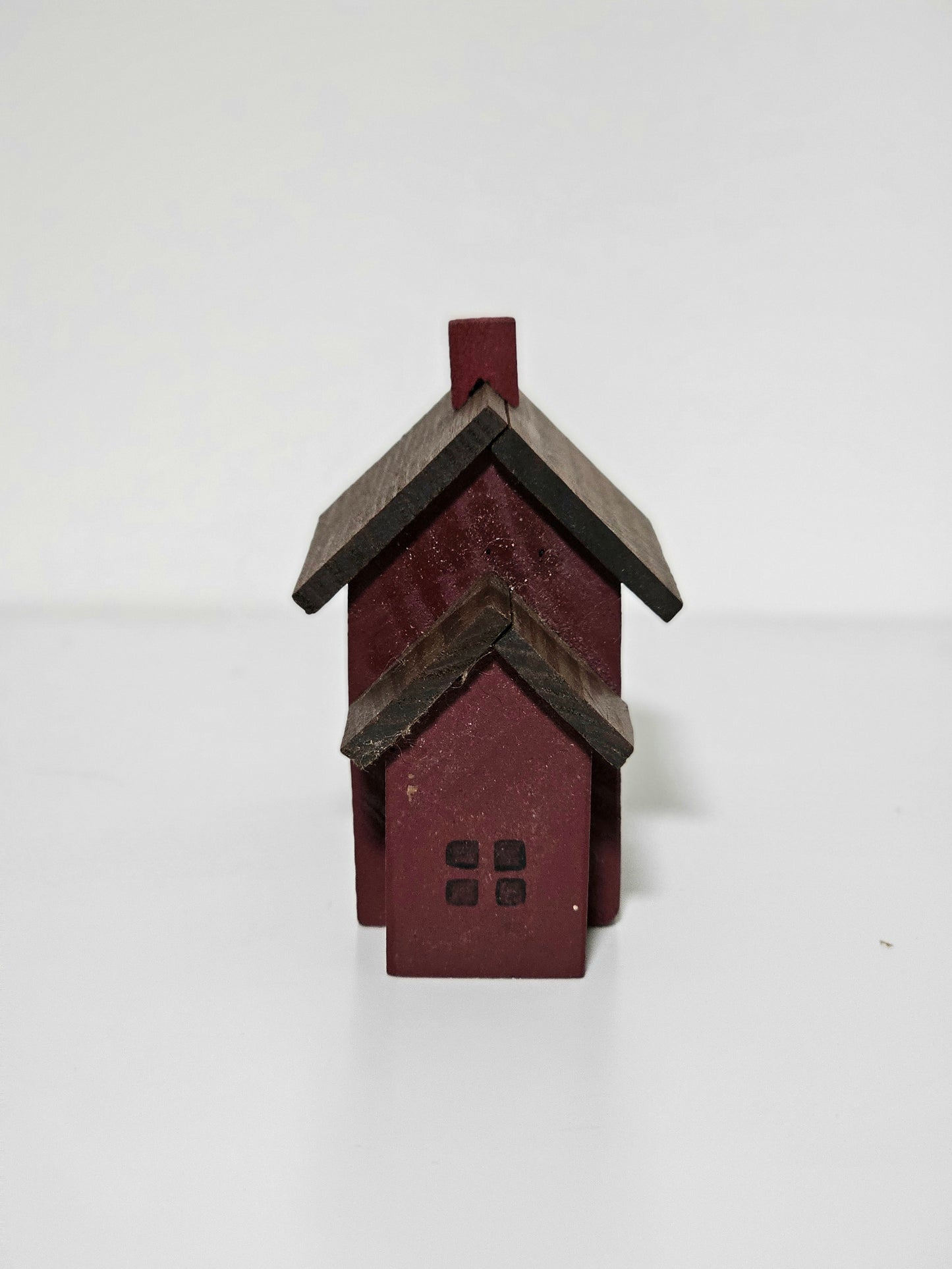 Vintage Folk Art Block Schoolhouse