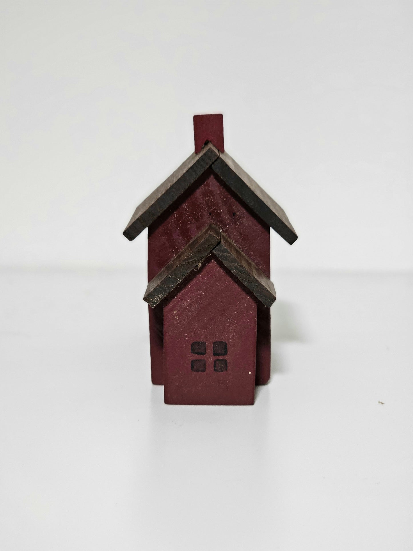 Vintage Folk Art Block Schoolhouse