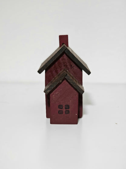 Vintage Folk Art Block Schoolhouse