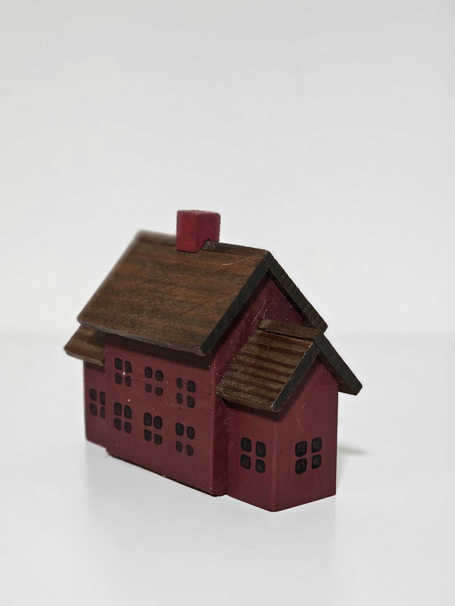 Vintage Folk Art Block Schoolhouse