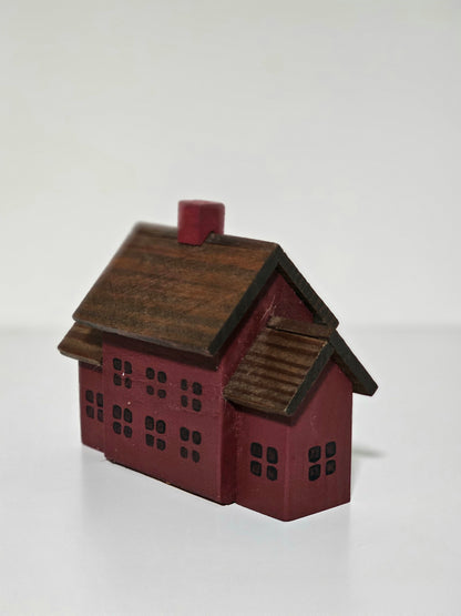 Vintage Folk Art Block Schoolhouse