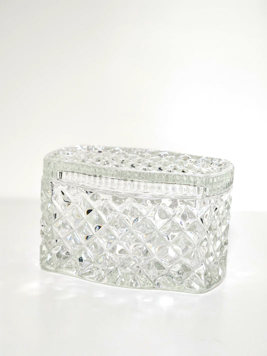 Heavy Diamond Cut Crystal Box