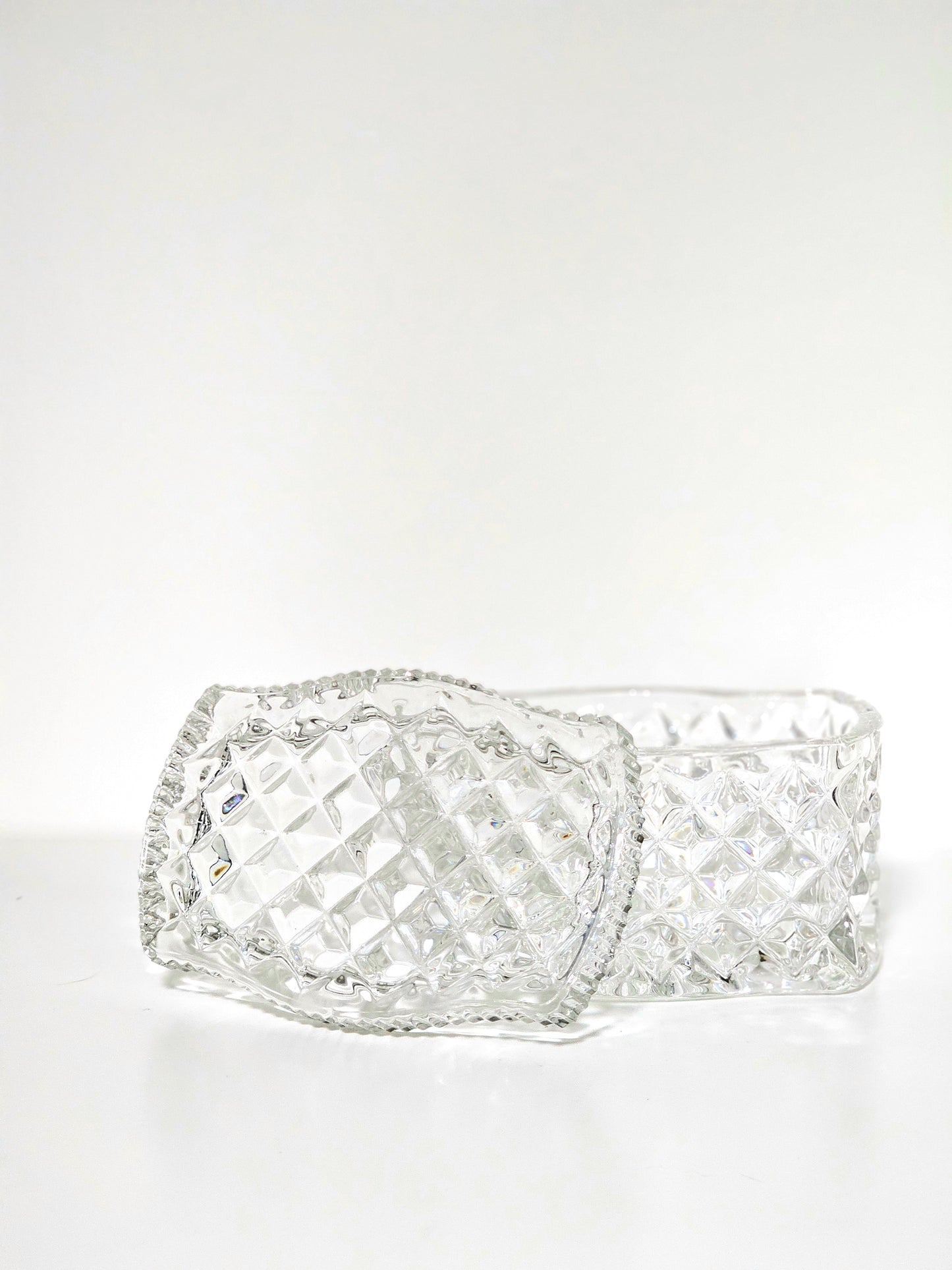 Heavy Diamond Cut Crystal Box