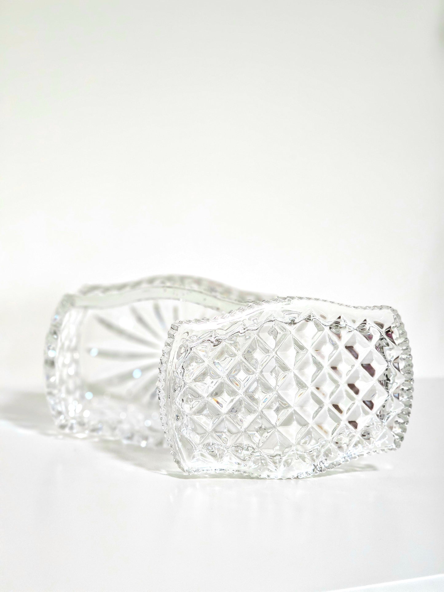 Heavy Diamond Cut Crystal Box