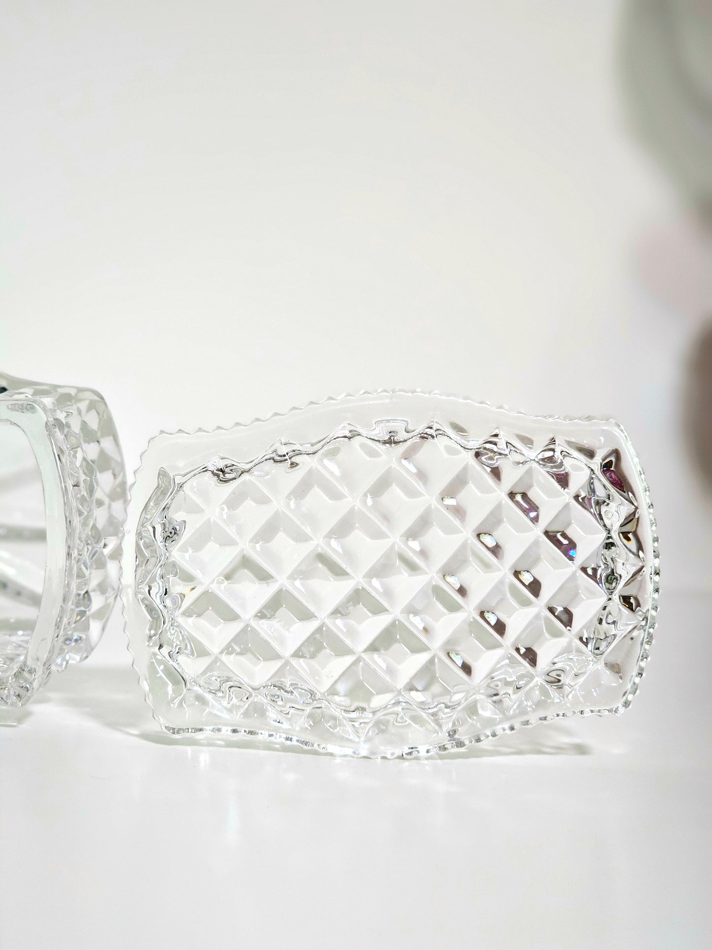 Heavy Diamond Cut Crystal Box