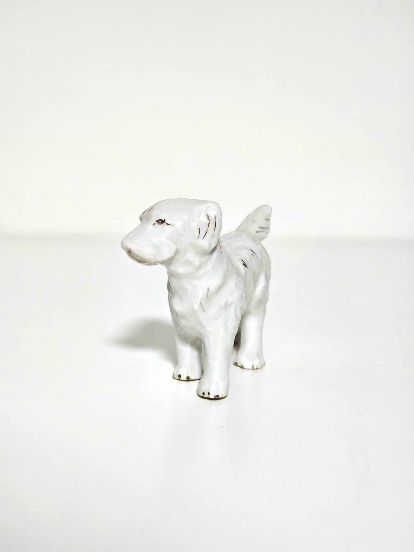 Porcelain Gold Gilt Spaniel