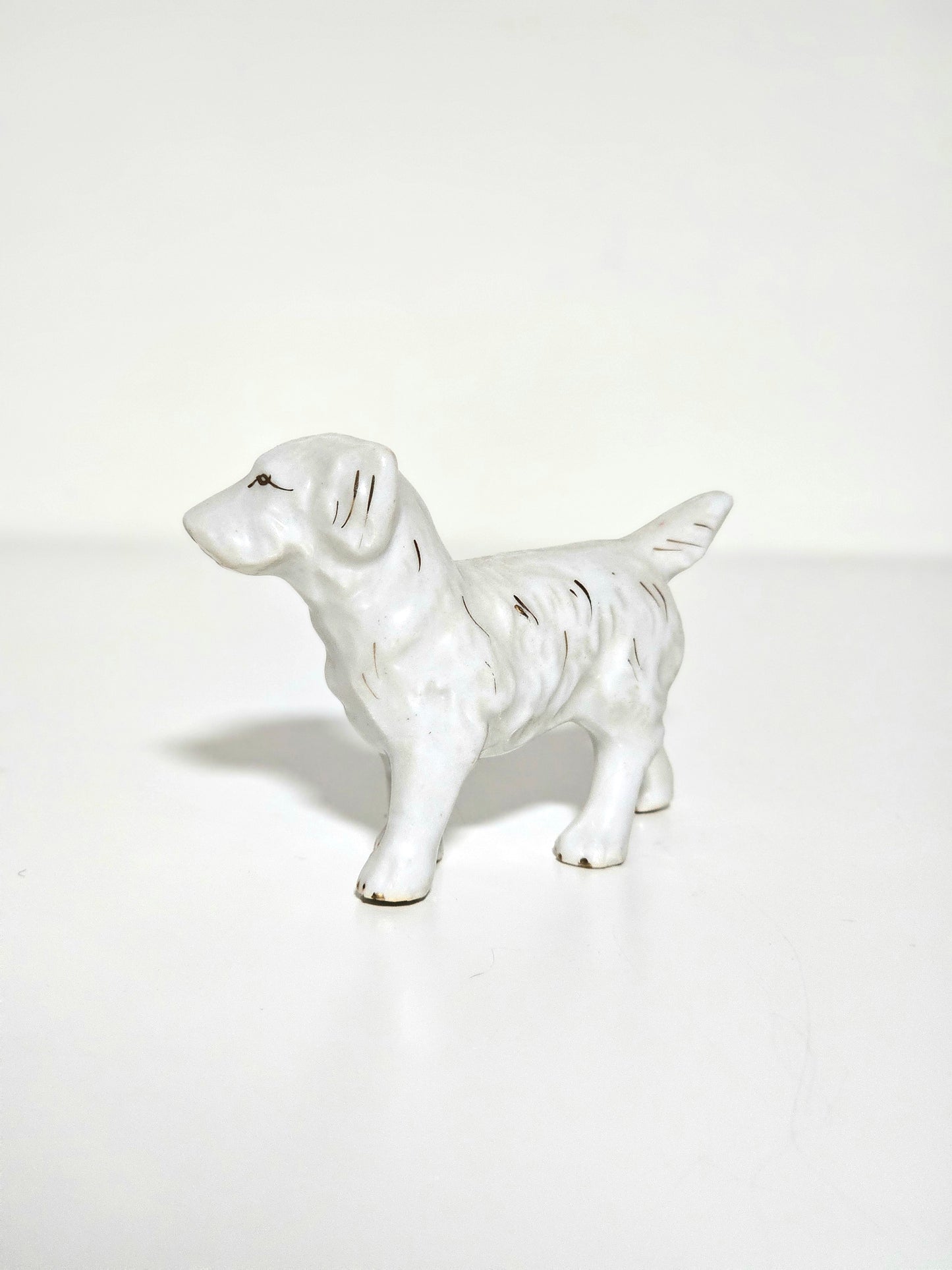 Porcelain Gold Gilt Spaniel