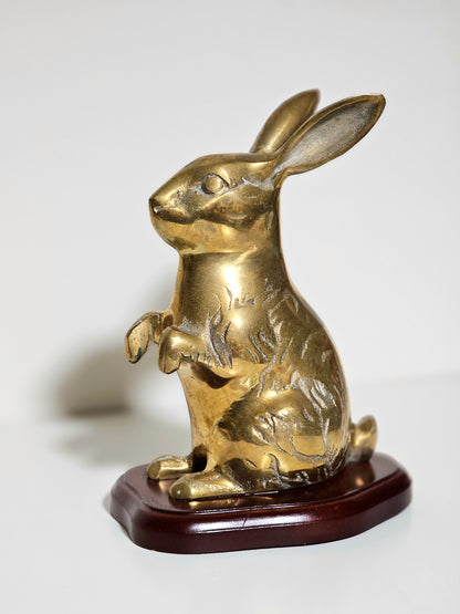 Brass Rabbit Bookend