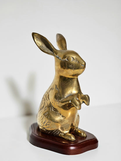 Brass Rabbit Bookend