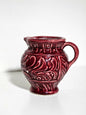 Early American Maroon Pottery Pitcher