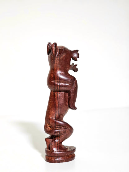 Hand Carved Wooden Wolf Folk Art