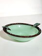 Rare Peking Glass Copper Rim Ashtray